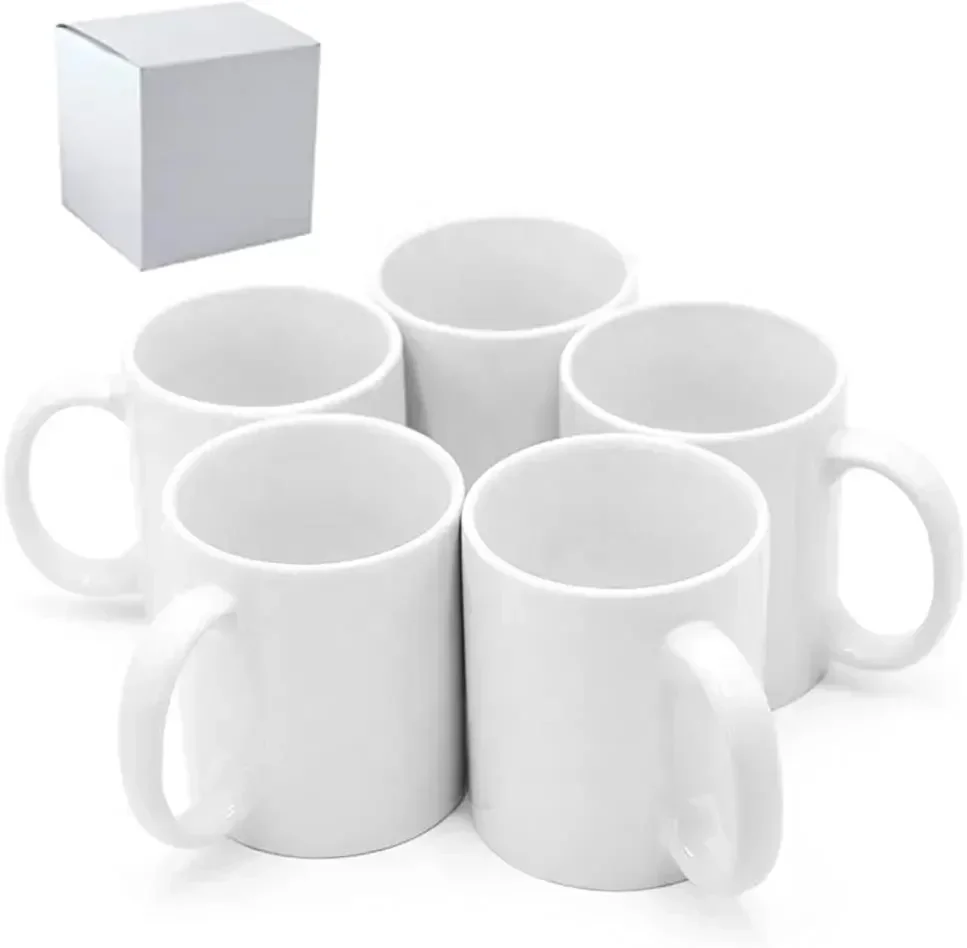 Sublimation Mug White - 昇華マグカップ、11オンス昇華セラミック無地コーヒーマグ、白いカップ、昇華ブランク、無地の白いマグカップ-36個入りバルクパック