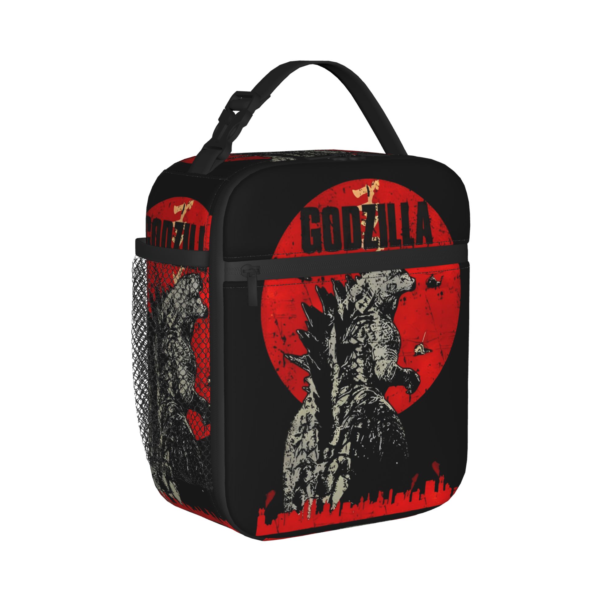 Tote Bag Sublimation - ゴジラ風断熱ランチバッグ サーマルバッグ 再利用可能 ランチコンテナ アニメ 大容量ランチボックス