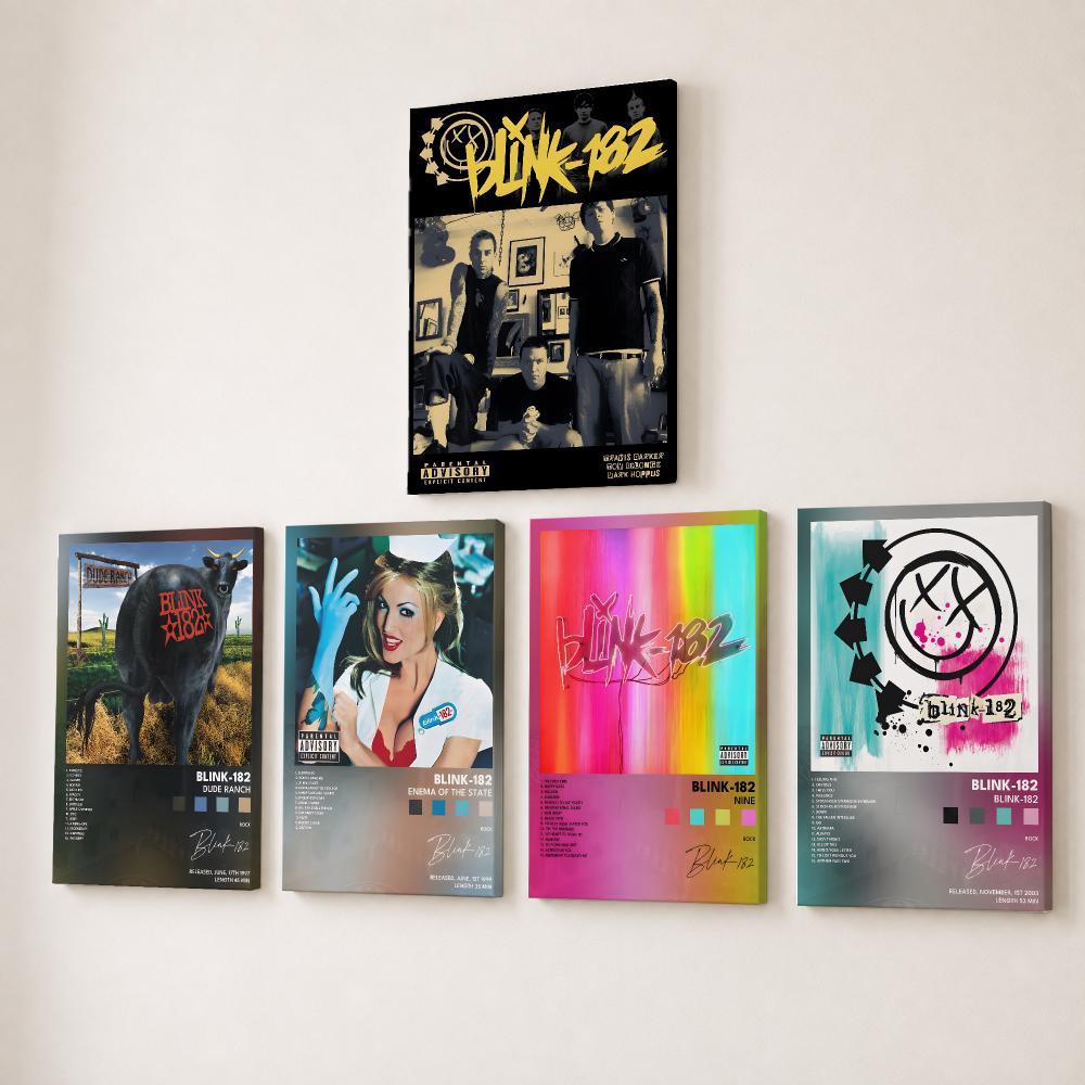 Canvas Wrap Ready - ロックバンドB-Blink 182の絵画・書道HDキャンバスウォールアート、内枠付き、ギャラリーラップ済み、すぐに飾れるホームデコレーション