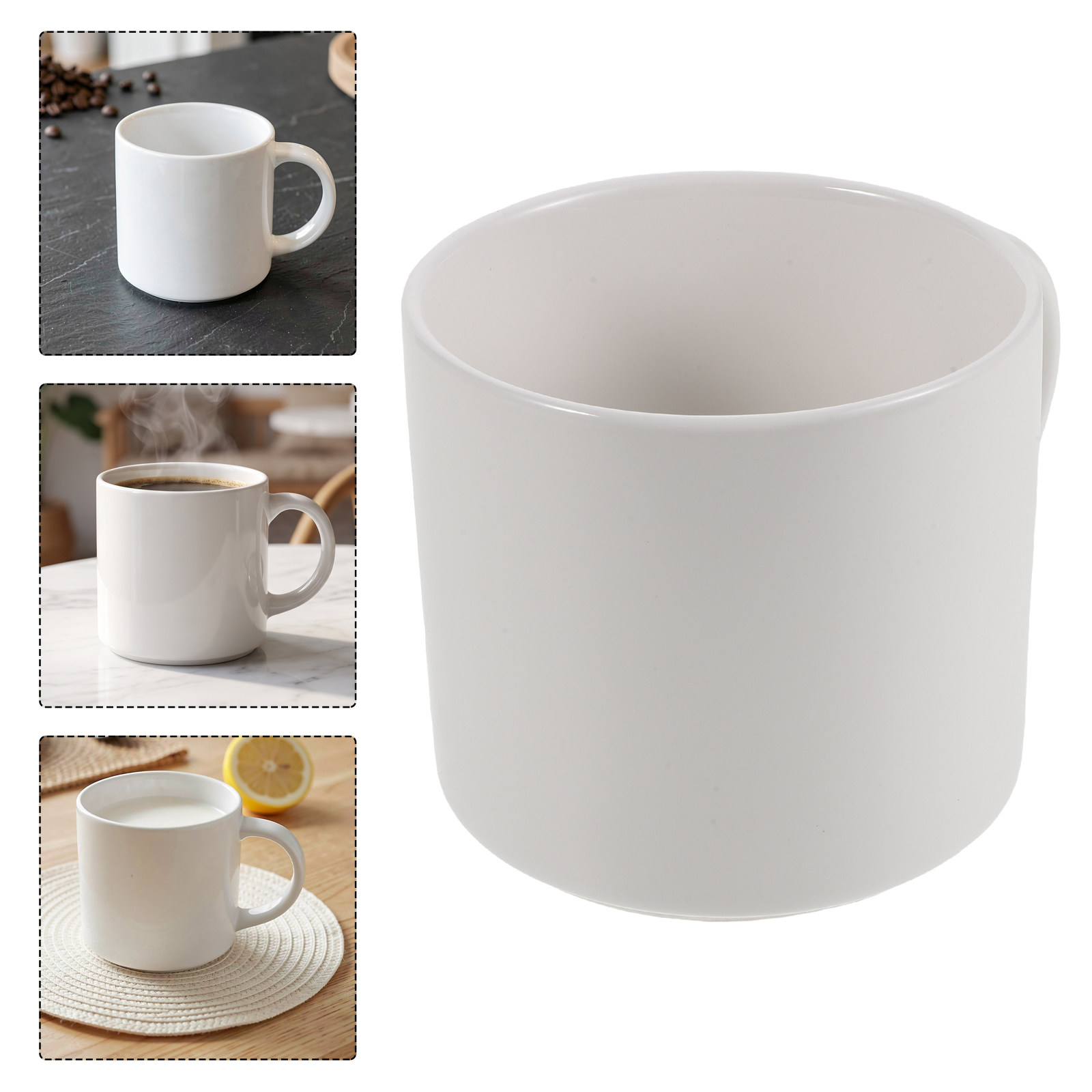 白いセラミック製コーヒーマグカップ 15オンス ハンドル付き - Sublimation Mug White のレビューと価格