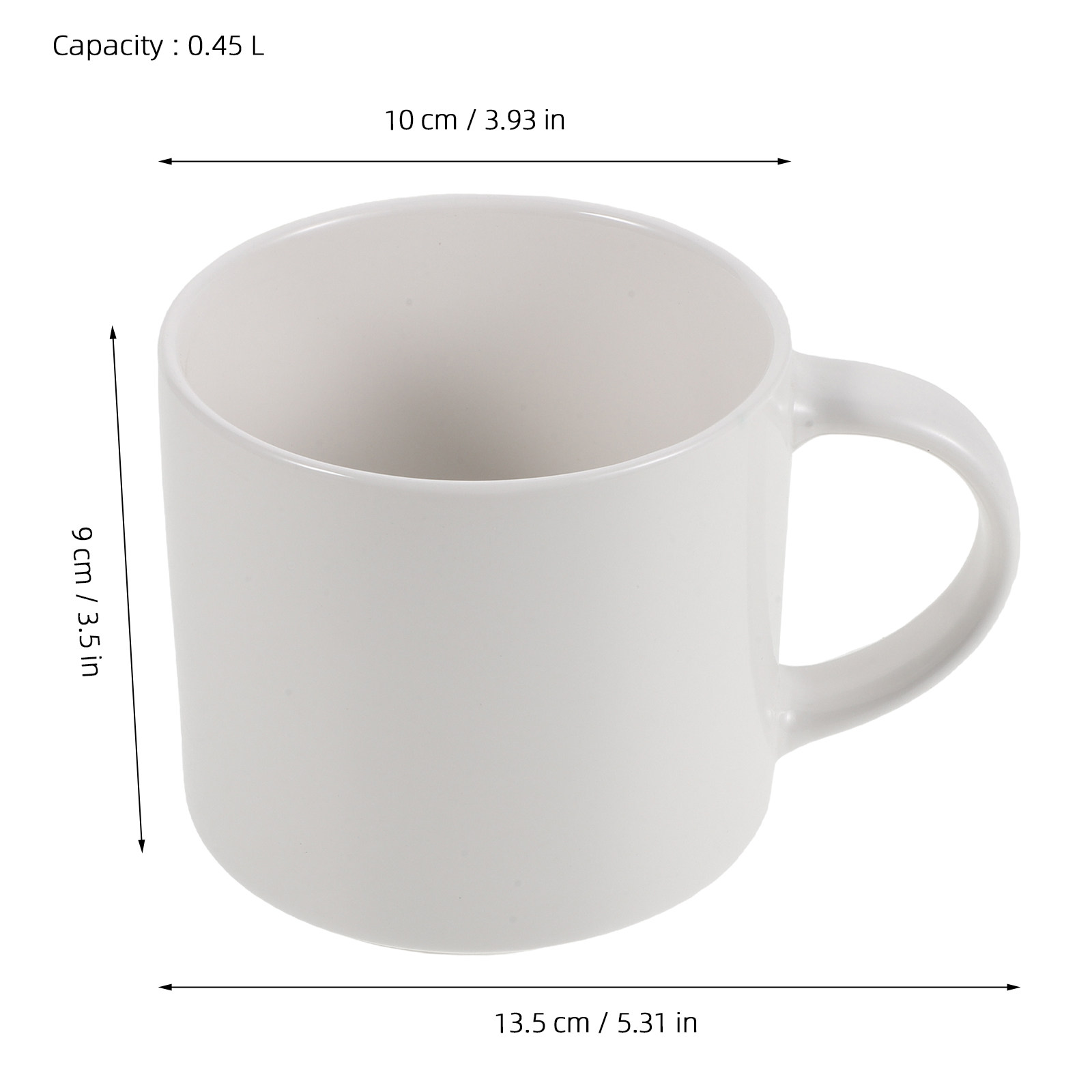 白いセラミック製コーヒーマグカップ 15オンス ハンドル付き - Sublimation Mug White のレビューと価格