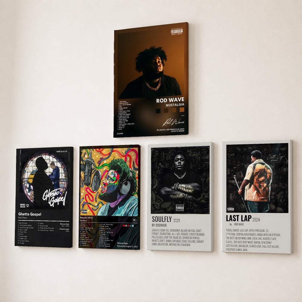 ラッパー歌手R-Rodの波模様絵画・書道HDキャンバスウォー - Canvas Wrap Ready のレビューと価格
