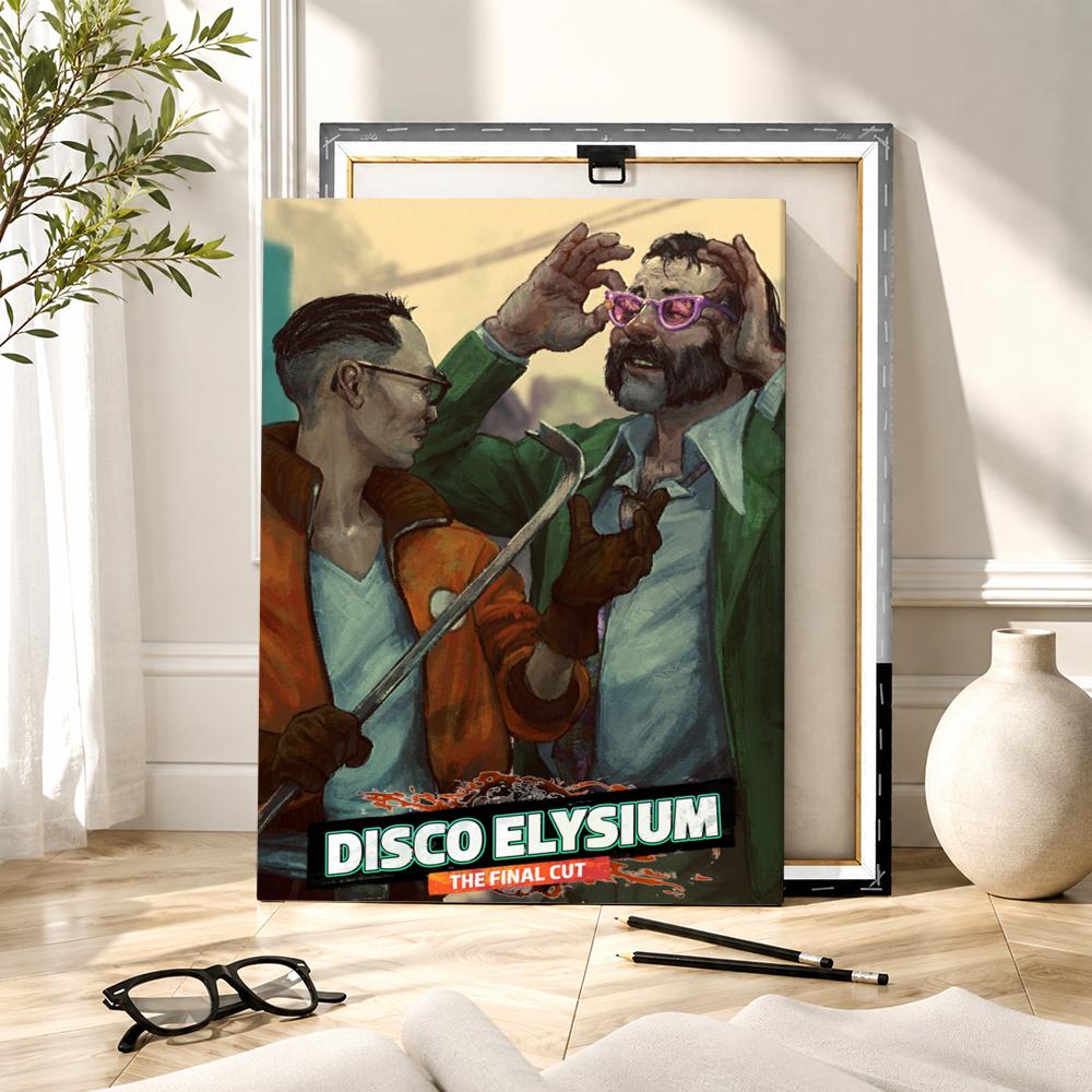 D-Disco Elysium ホットビデオゲーム絵画書道H - Canvas Wrap Ready のレビューと価格