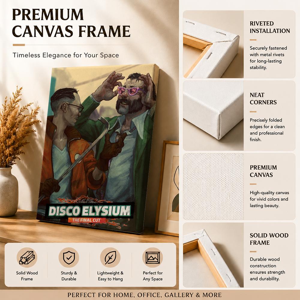 D-Disco Elysium ホットビデオゲーム絵画書道H - Canvas Wrap Ready のレビューと価格